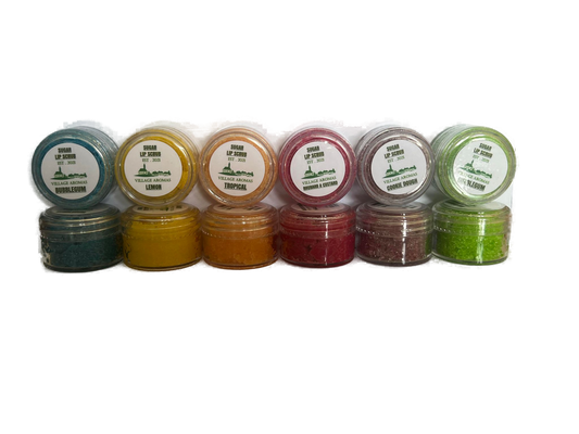 FLAVOURED SUGAR LIP SCRUB POTS X 6